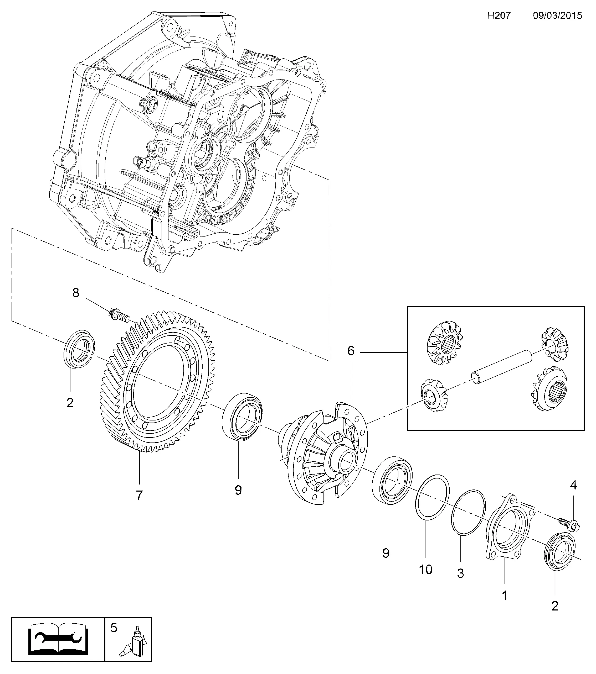 Manual Transmission Differential diagram