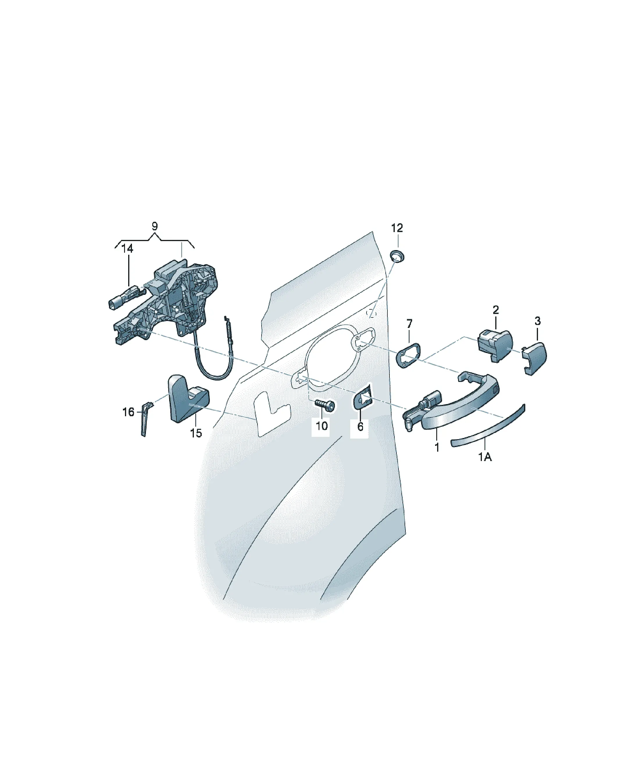 Exterior door handle diagram