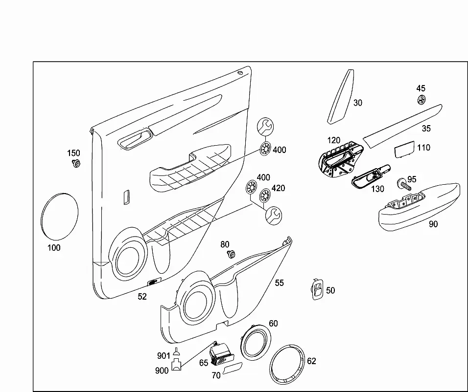 Door trim panel diagram