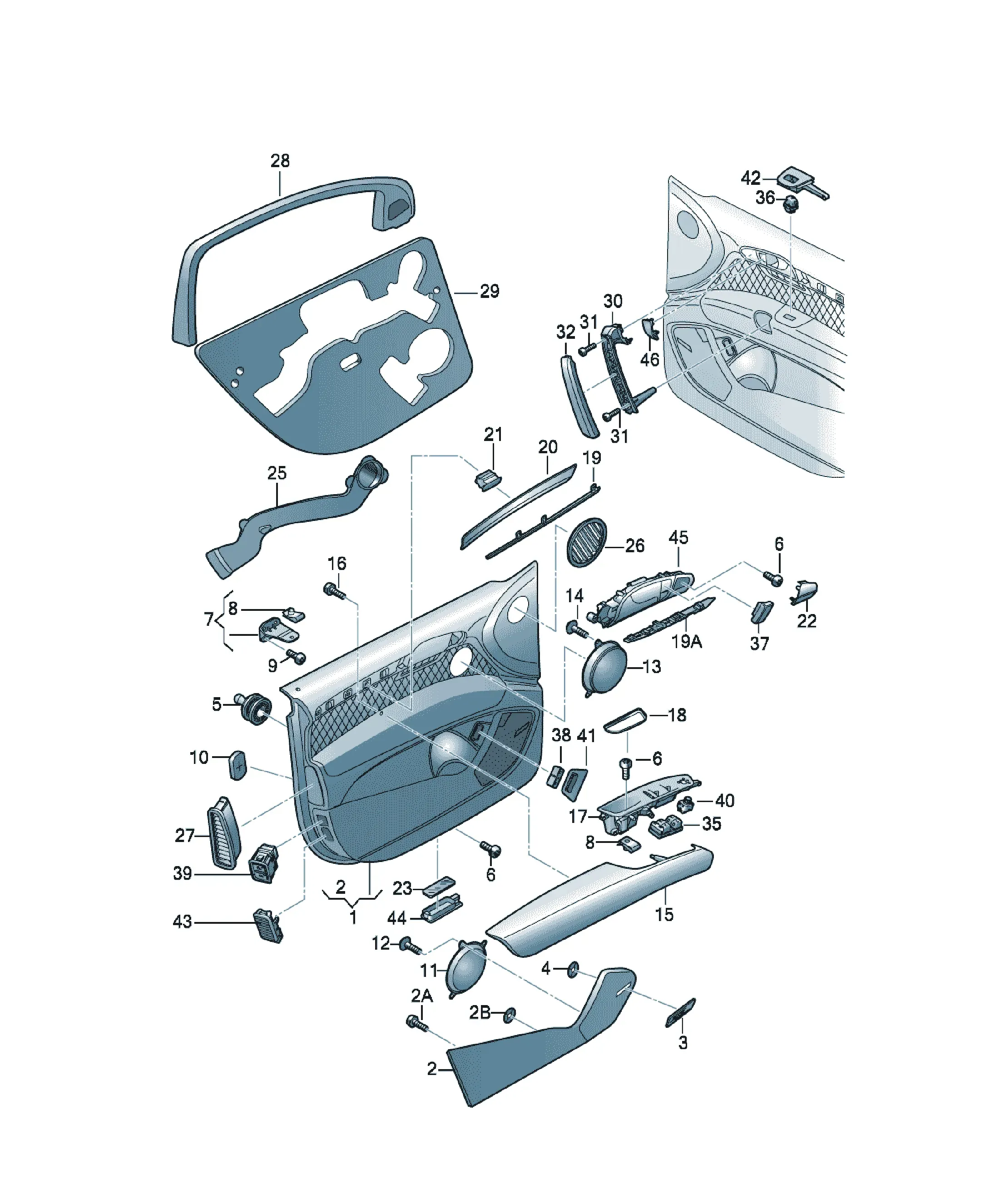Door trim panel diagram