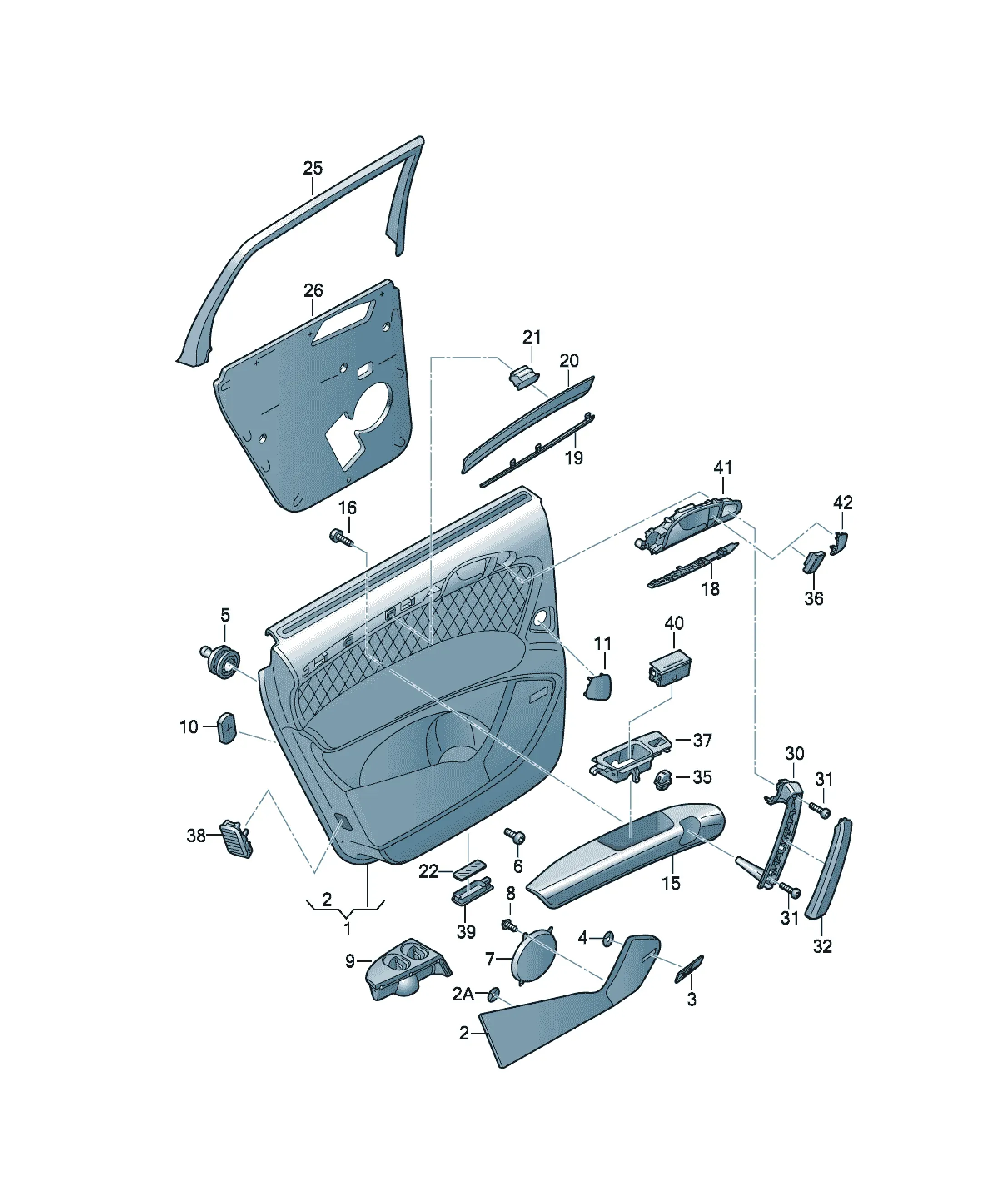Door trim panel diagram