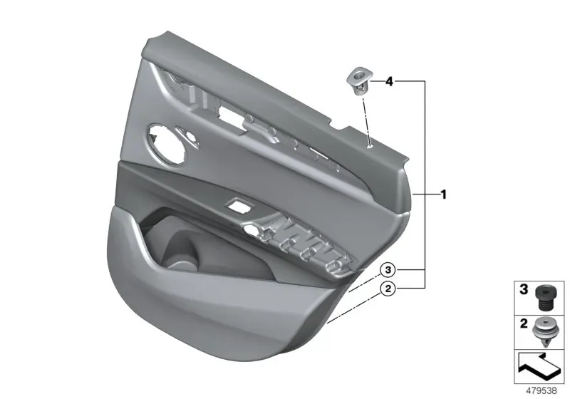 Rear door trim panel diagram