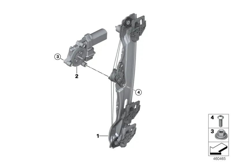 Rear door window regulator diagram