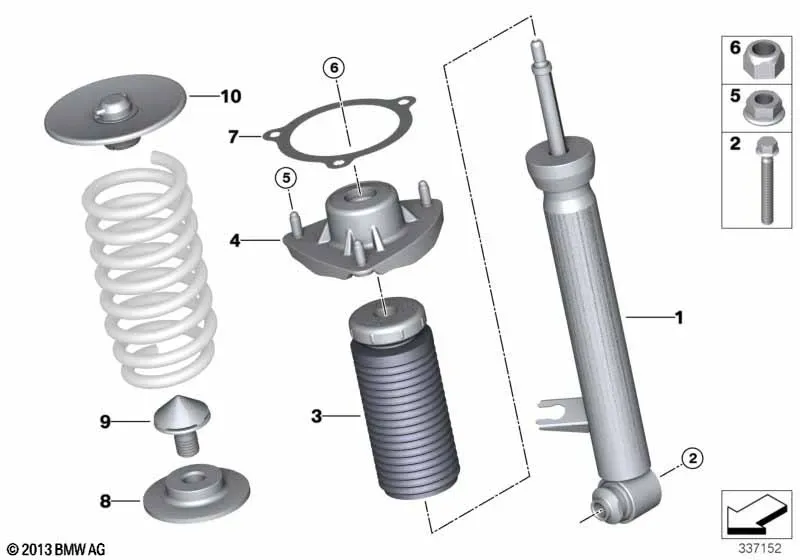 Additional Rear Shock Absorber Strut Parts diagram