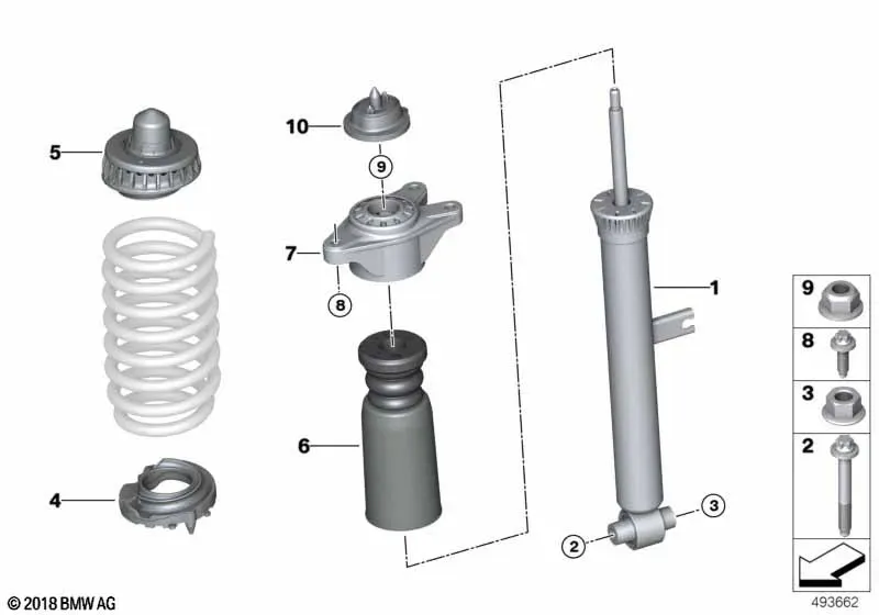 Additional Rear Shock Absorber Strut Parts diagram