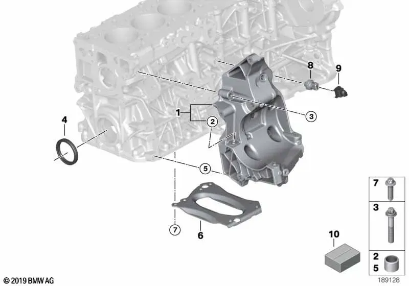 Дополнительные элементы блока цилиндров diagram