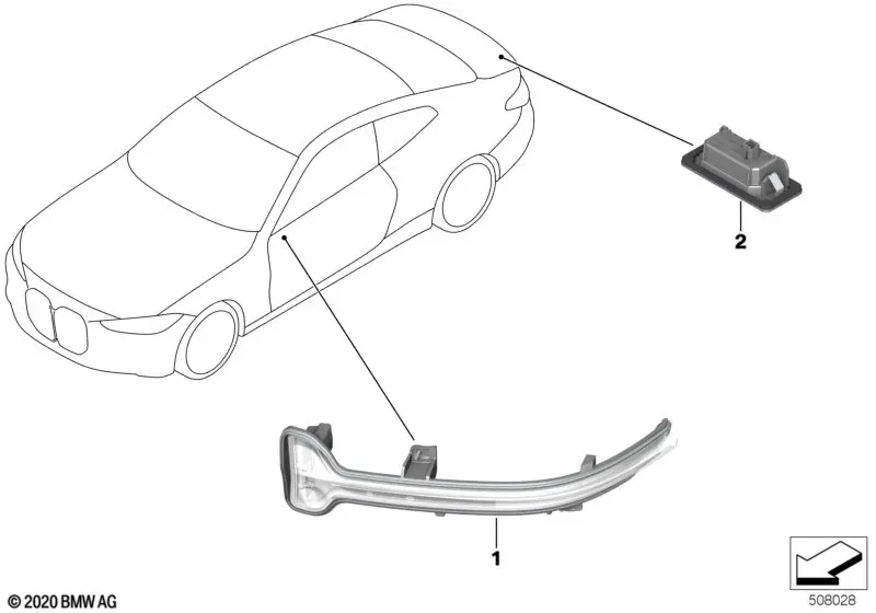 Additional Turn Signal Repeaters in Exterior Mirrors diagram