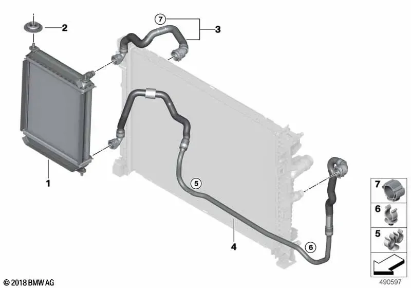 Auxiliary Coolant Radiator diagram