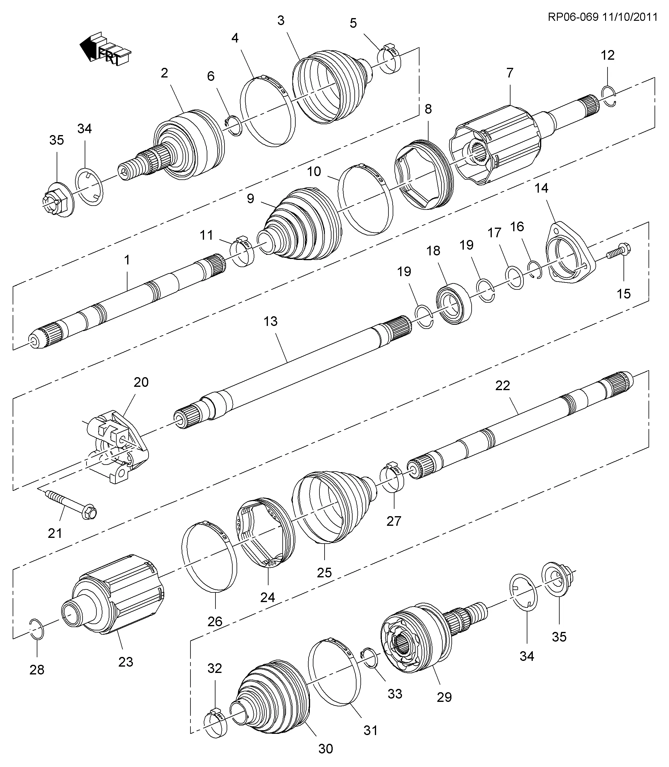 Front drive shaft diagram