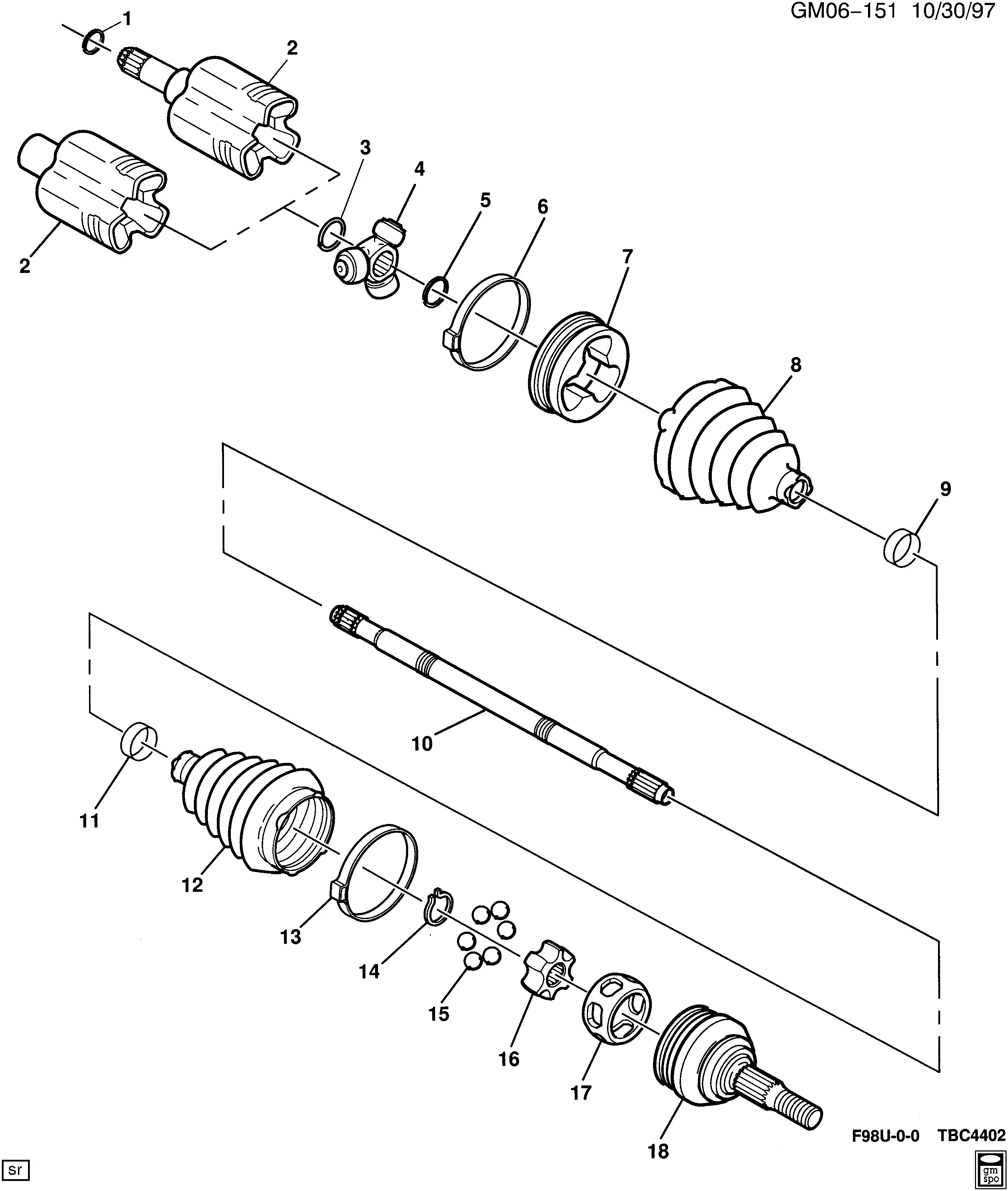 Front drive shaft diagram
