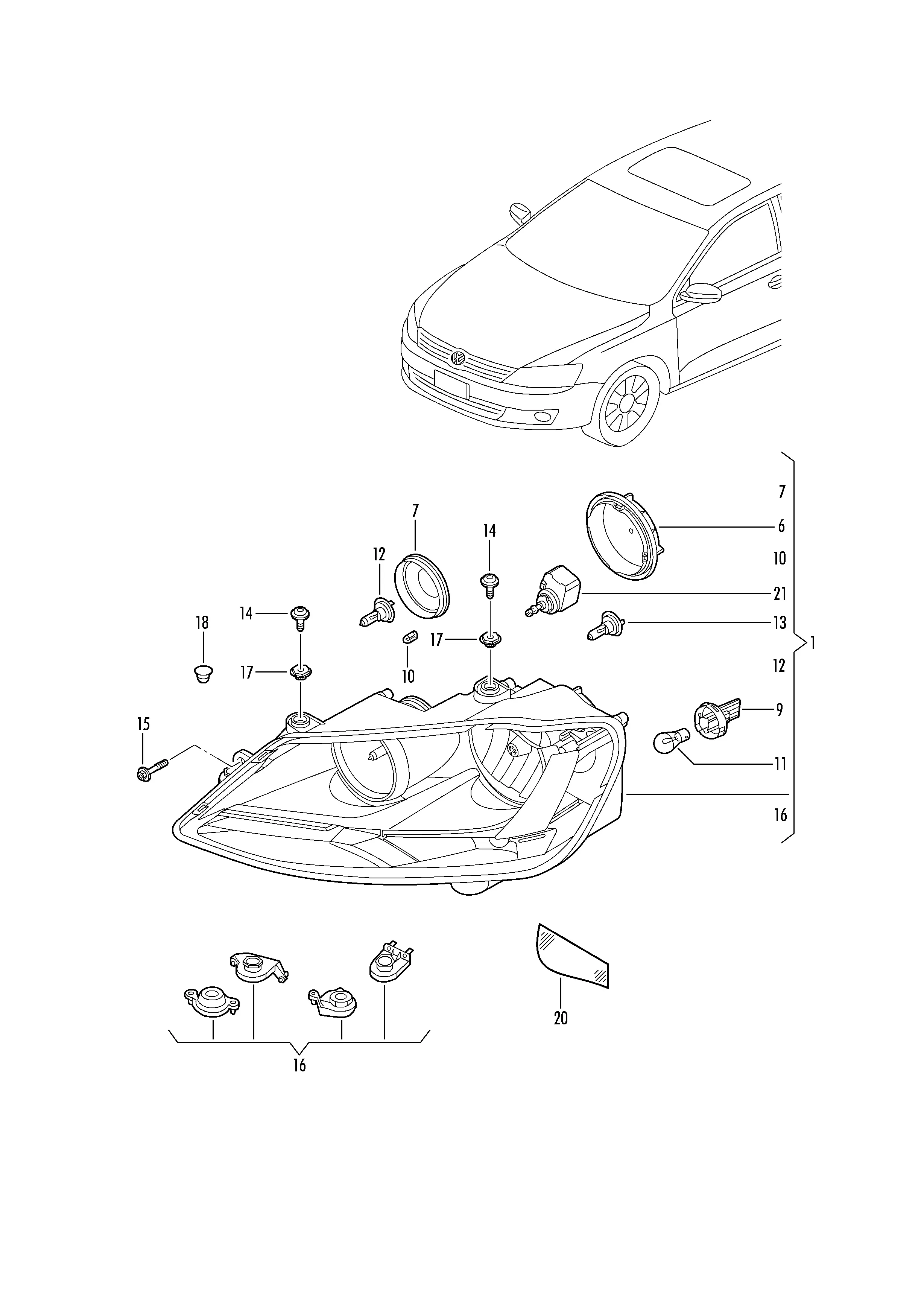 Dual Halogen Headlight diagram