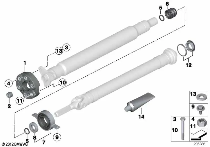 Flex Disc and Center Bearing diagram