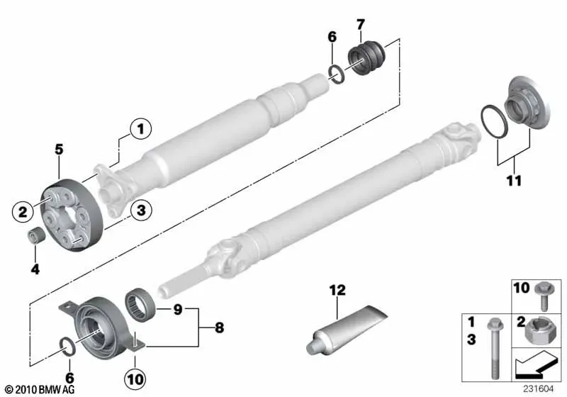 Flex Disc and Center Bearing diagram