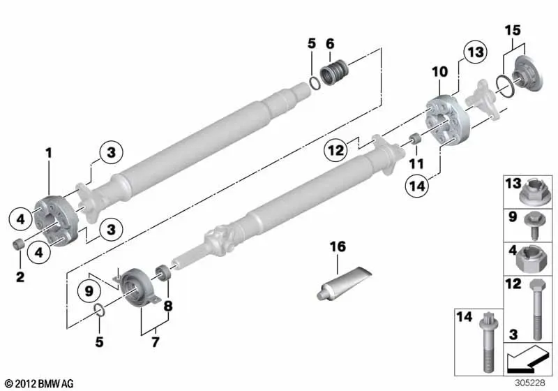Flex Disc and Center Bearing diagram