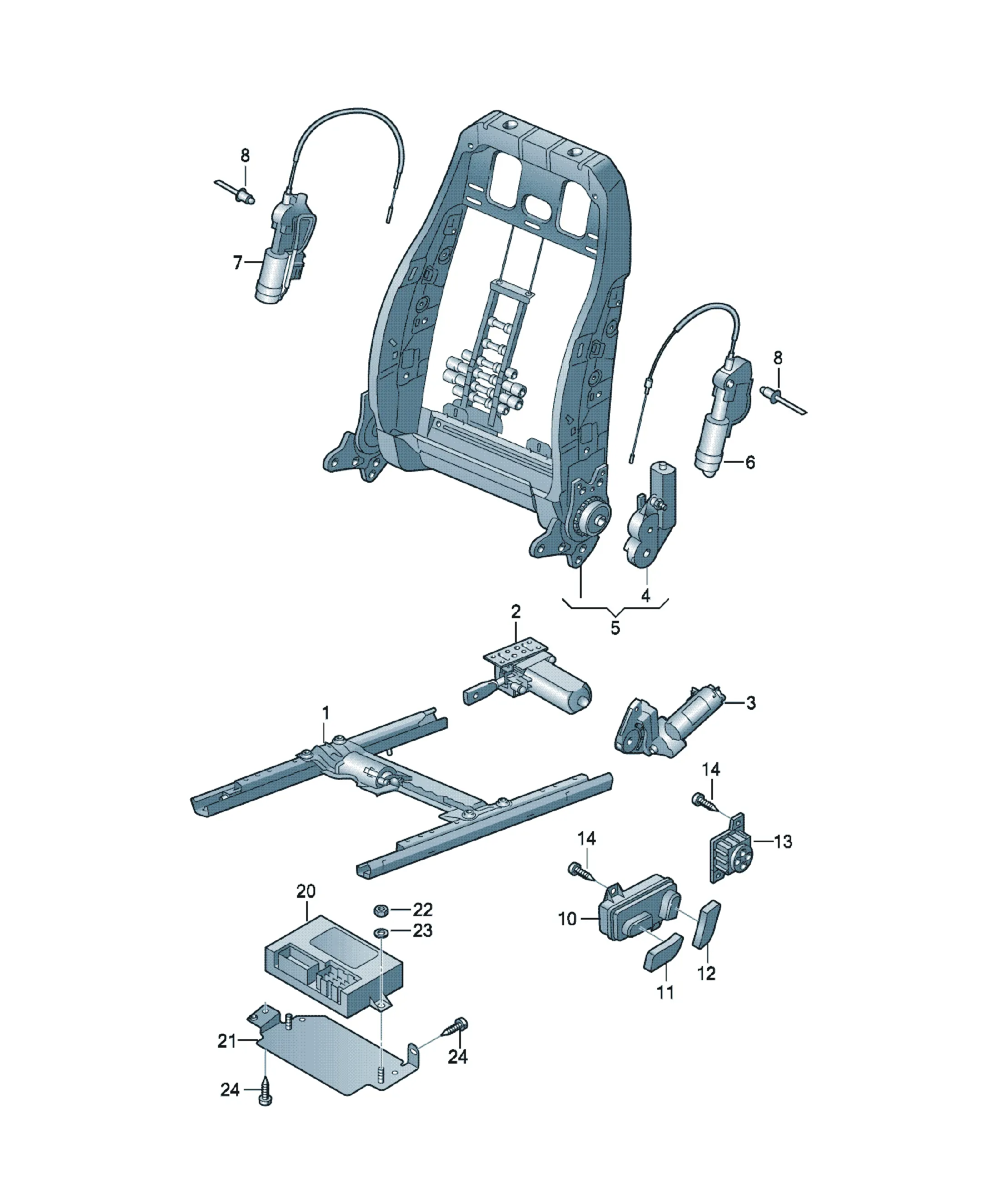 Seat adjustment electric drive diagram