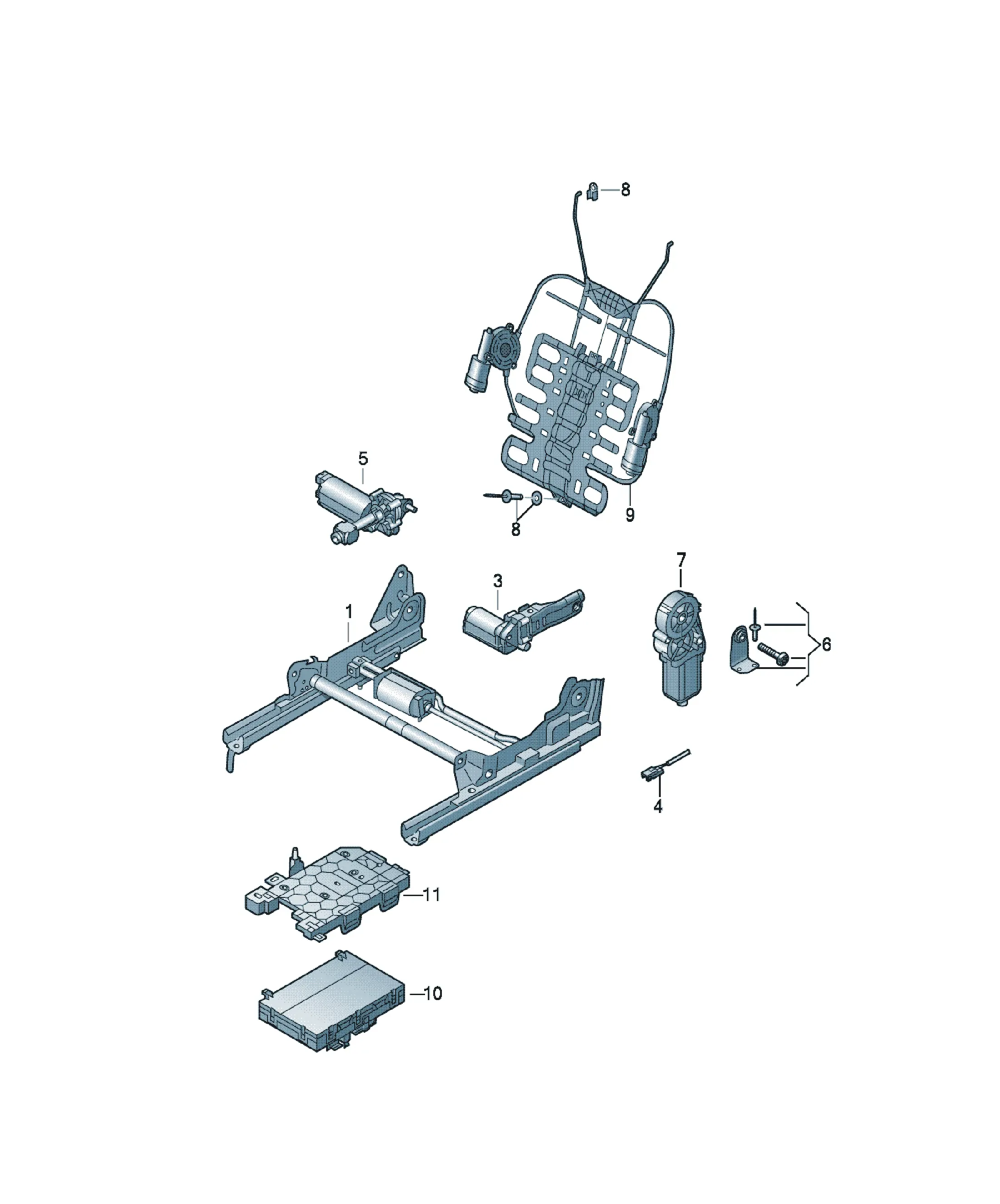 Seat adjustment electric drive diagram
