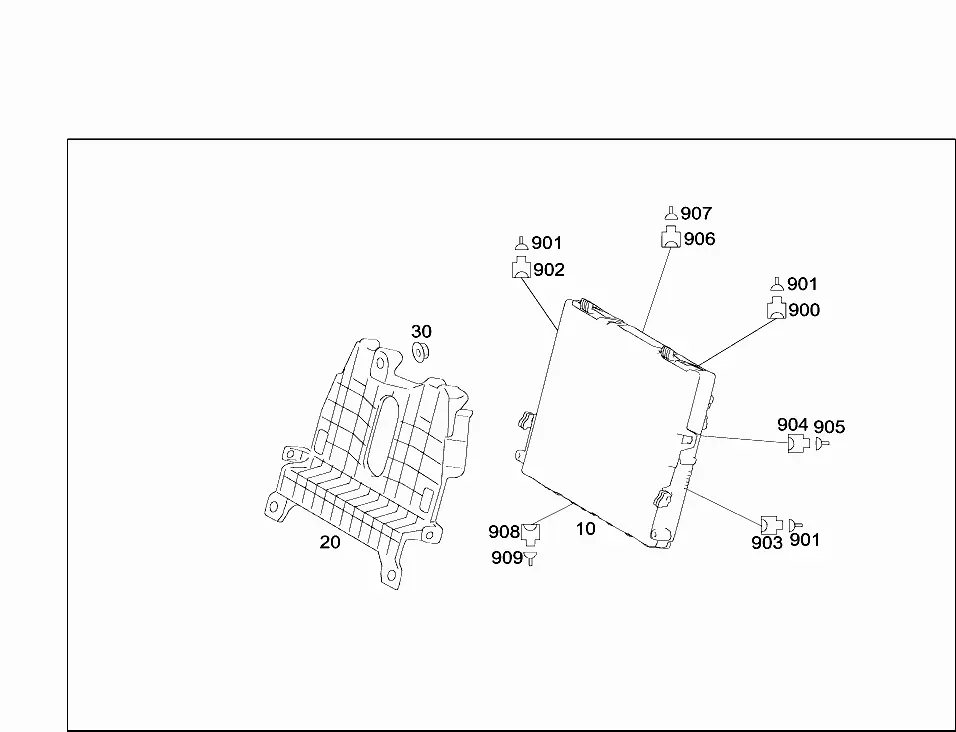 Electrical compartment in footwell diagram
