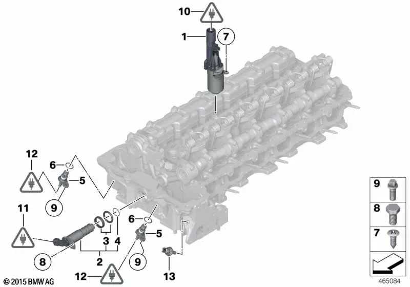 Электрические элементы головки блока цилиндров diagram