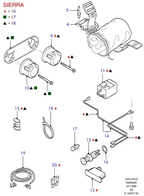 Tow Bar Electrical Kit diagram