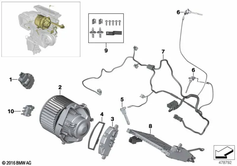 Электрооборудование отопителя и кондиционера diagram