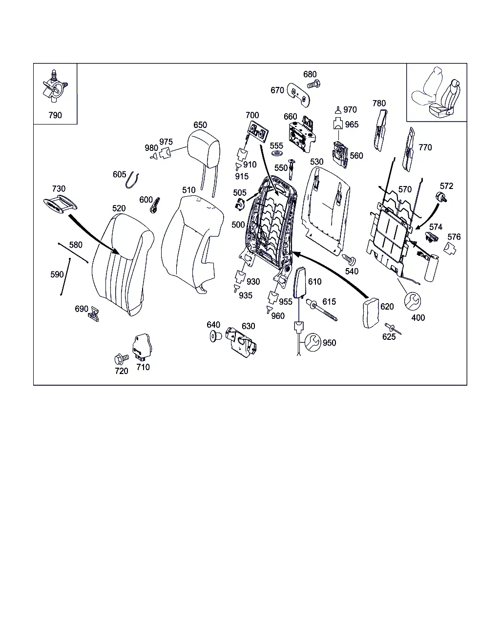 Driver Seat Electrical Components diagram