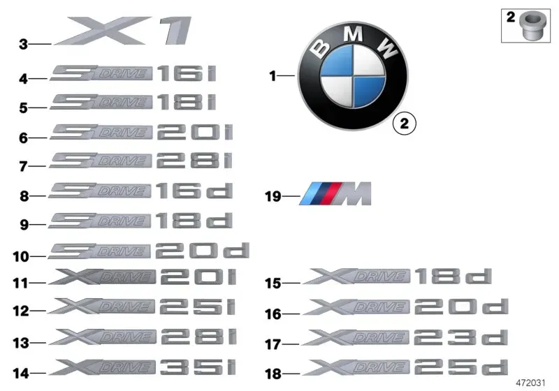 Emblems and lettering diagram
