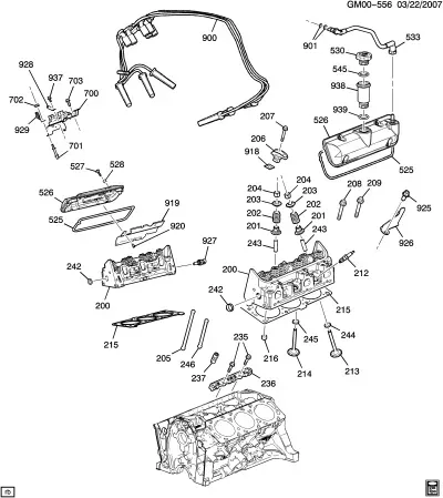 Cylinder head diagram