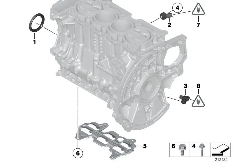 Engine block mounting parts diagram