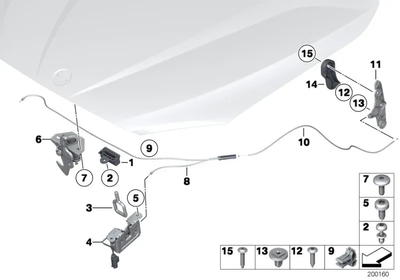 Hood closing system diagram