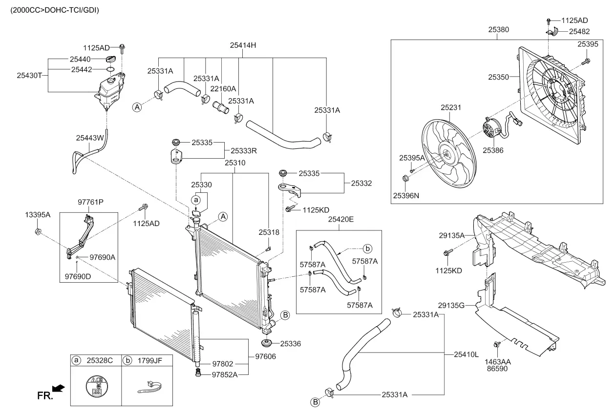 Engine cooling system diagram