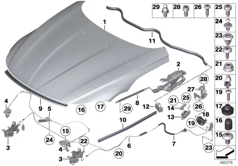 Engine hood diagram