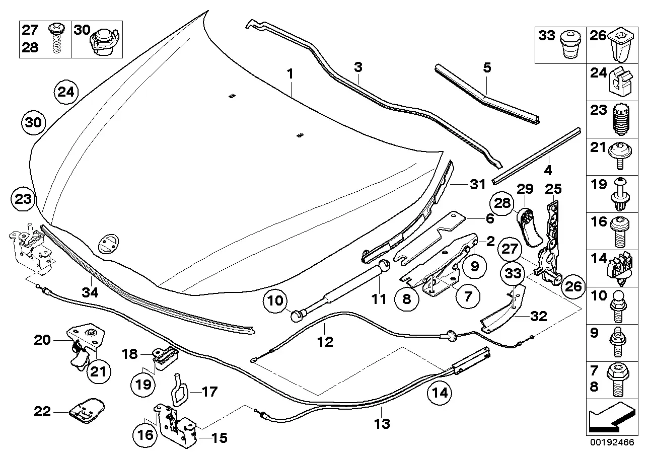 Engine hood diagram