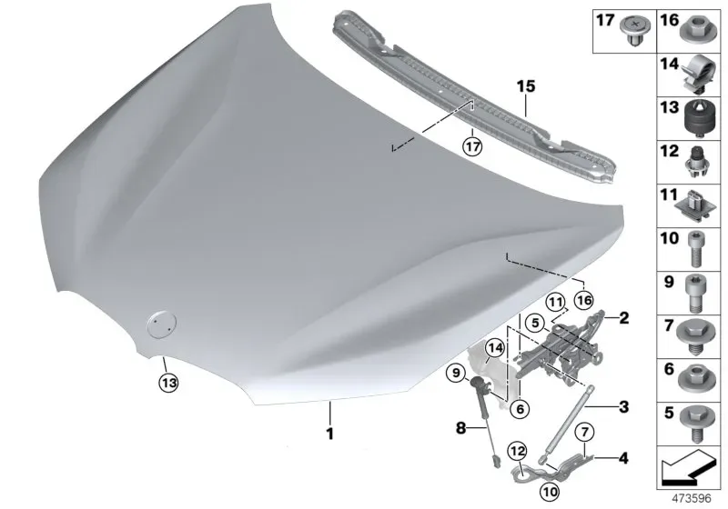 Engine hood diagram