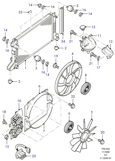 Engine cooling system diagram