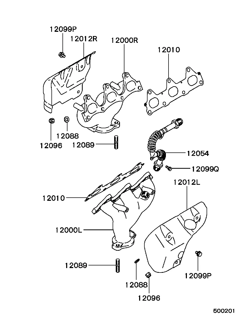Exhaust manifold diagram