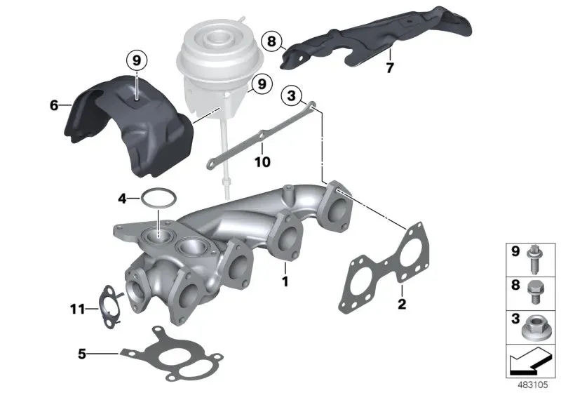 Exhaust manifold diagram