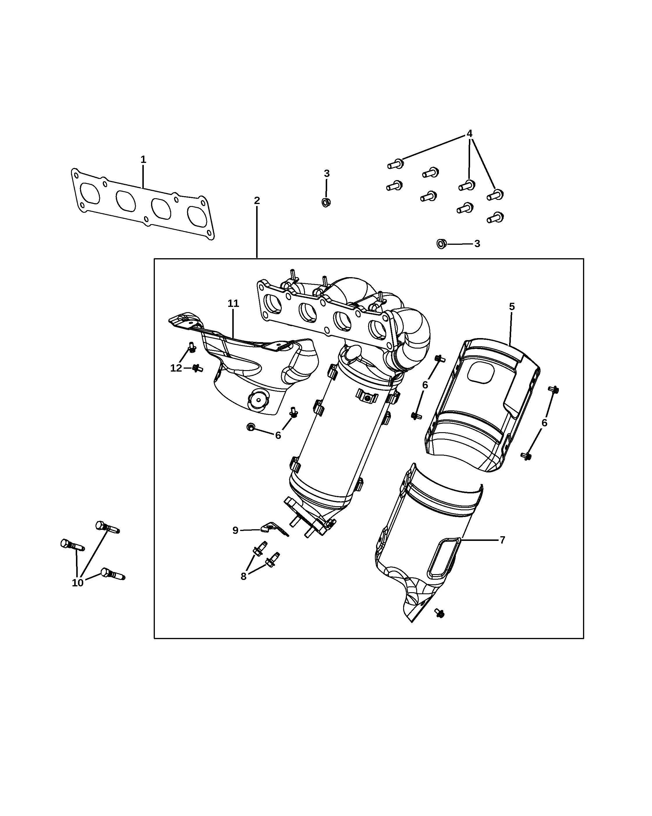 Exhaust manifold diagram