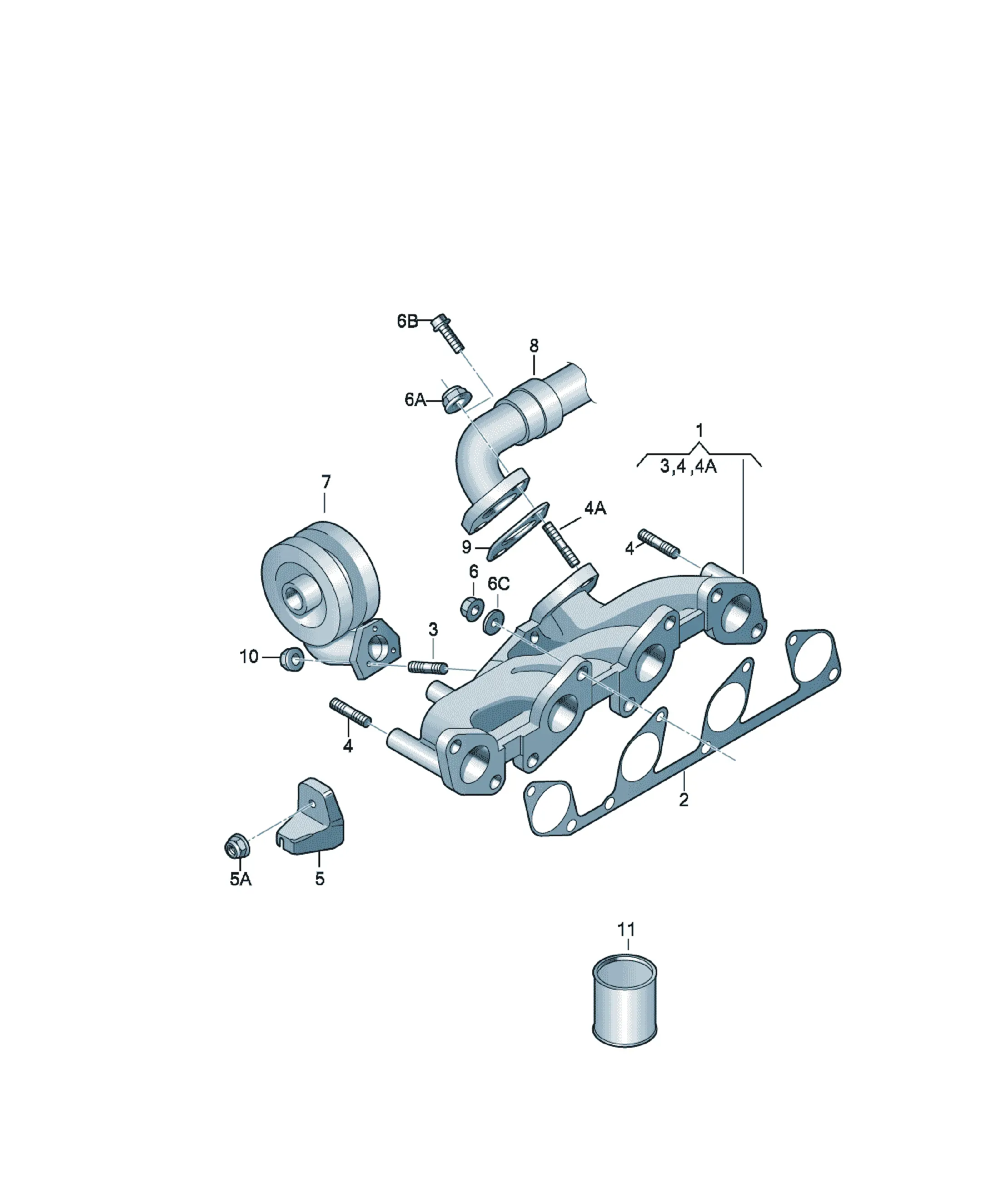 Exhaust manifold diagram