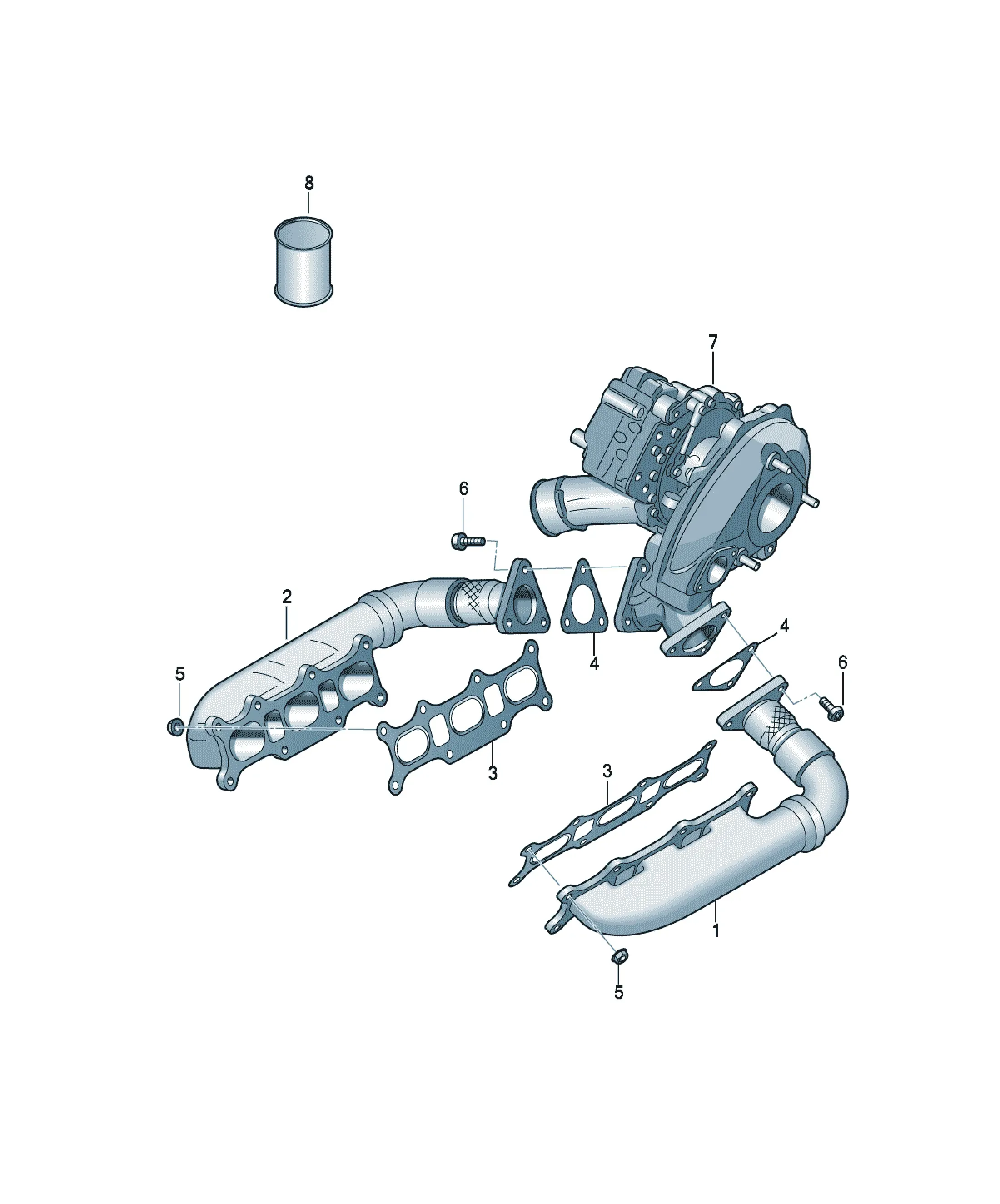 Exhaust manifold diagram