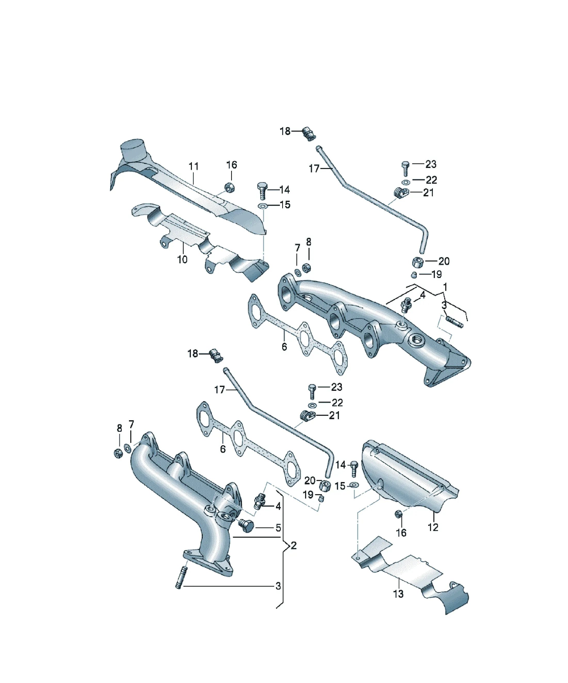Exhaust manifold diagram