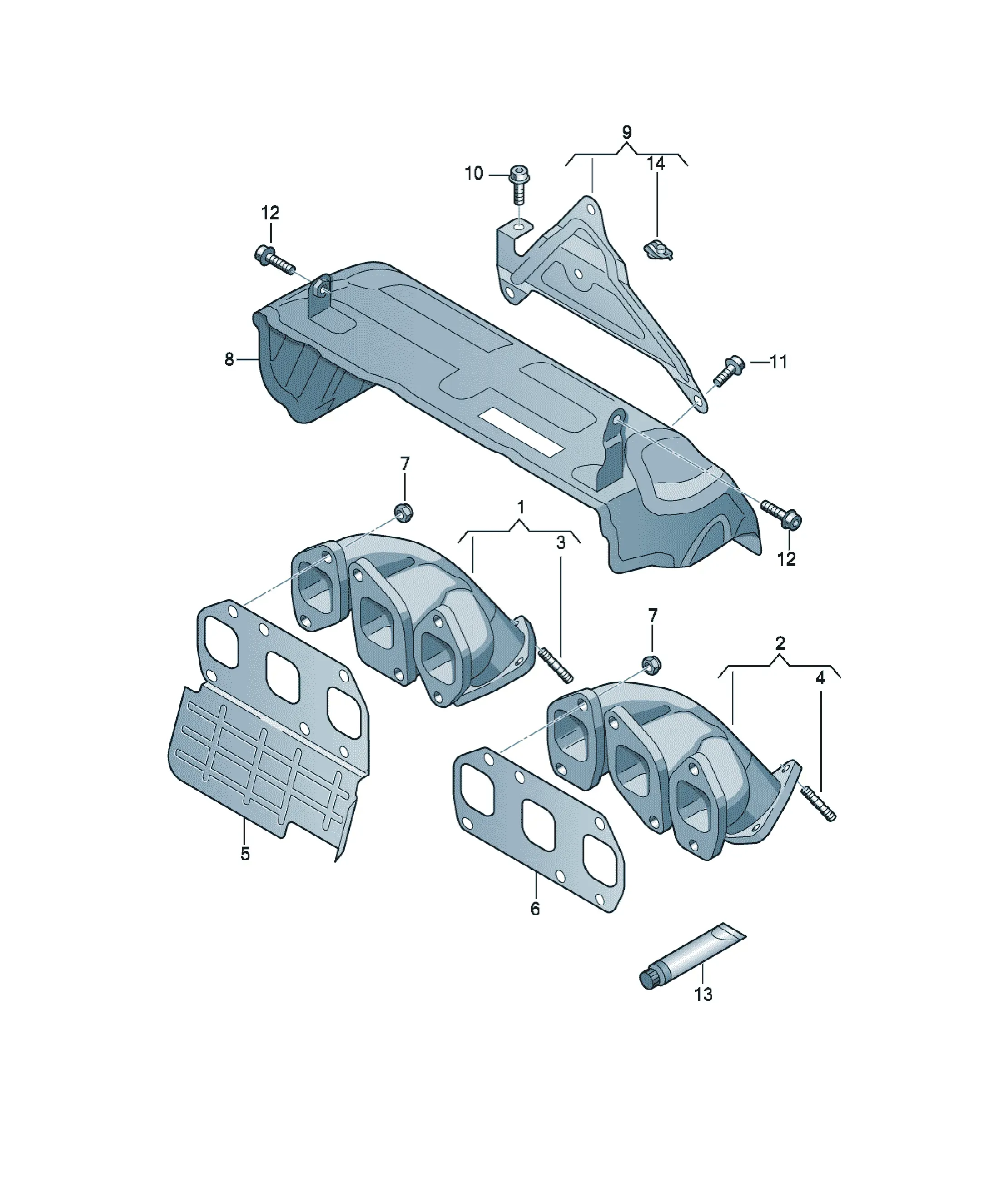 Exhaust manifold diagram