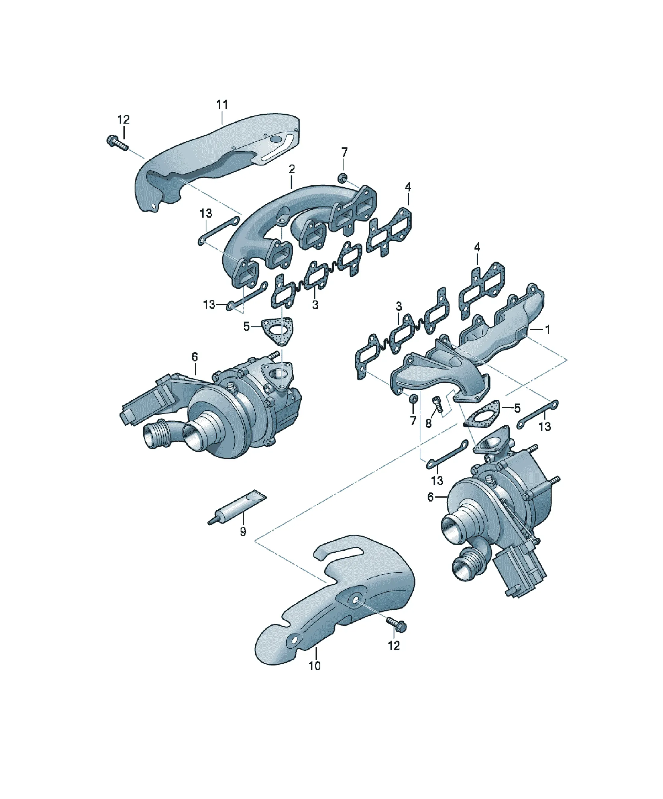 Exhaust manifold diagram