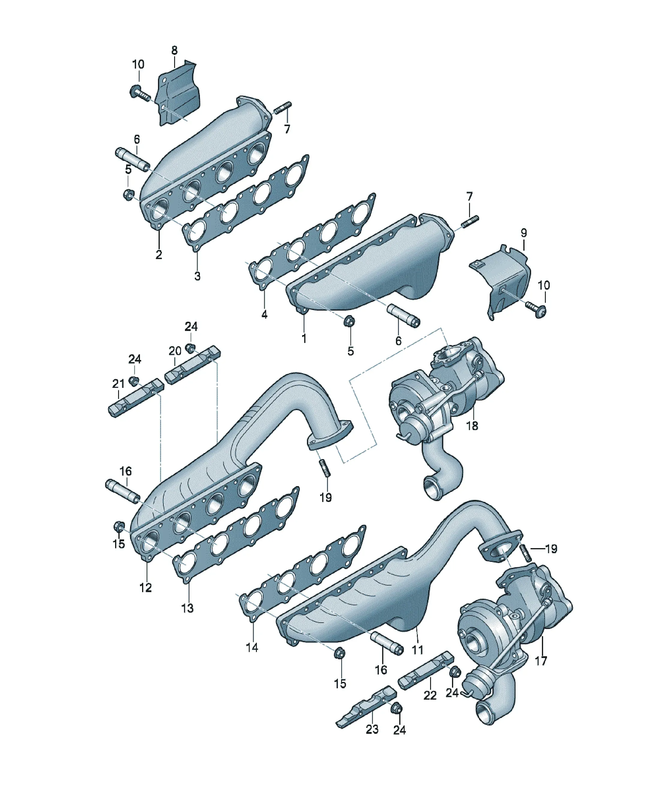 Exhaust manifold diagram