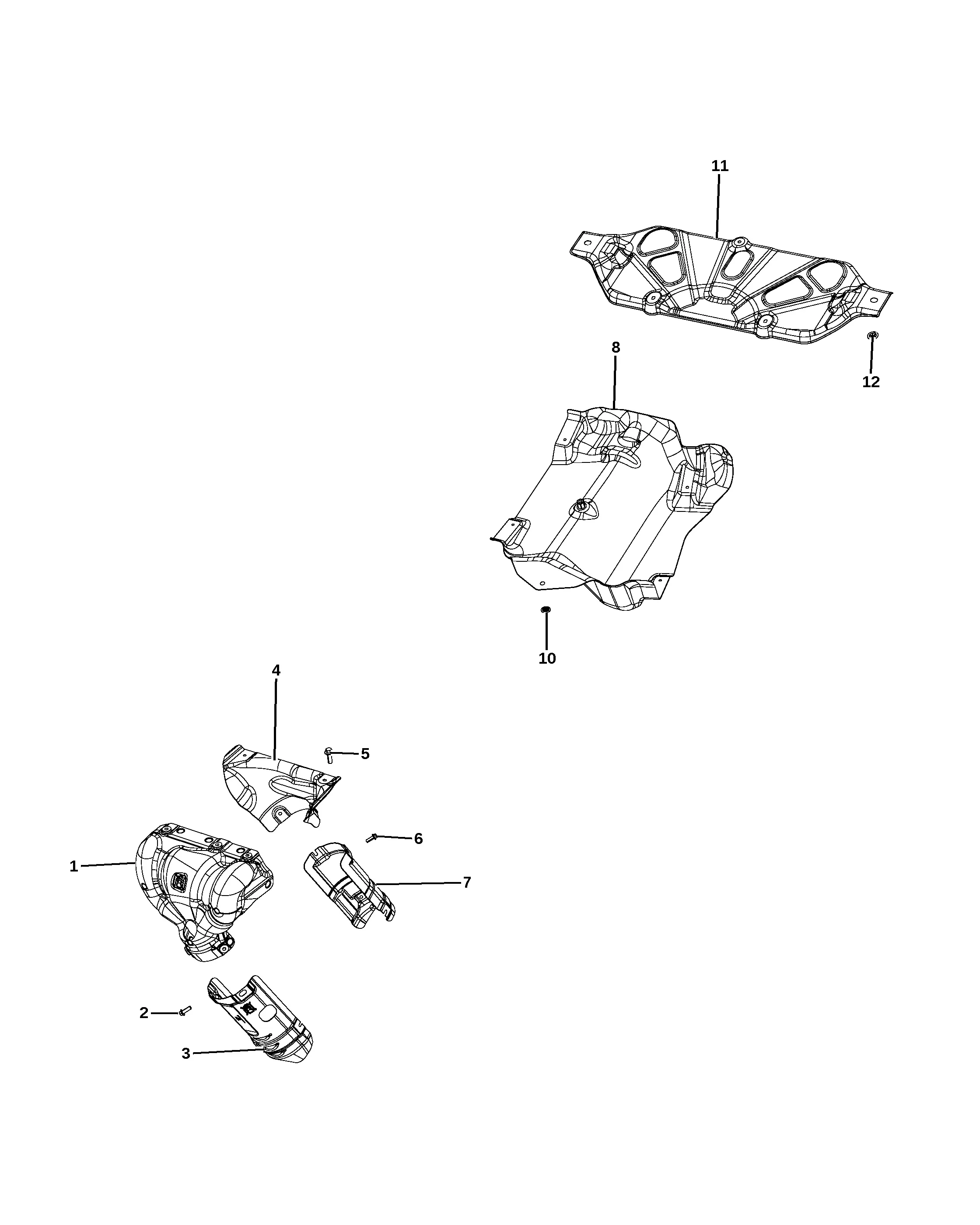 Exhaust system heat shield diagram