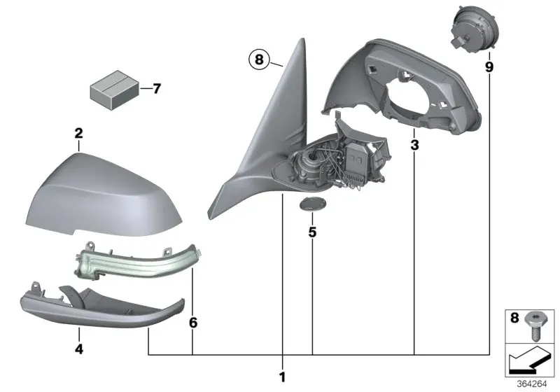 Exterior mirror diagram