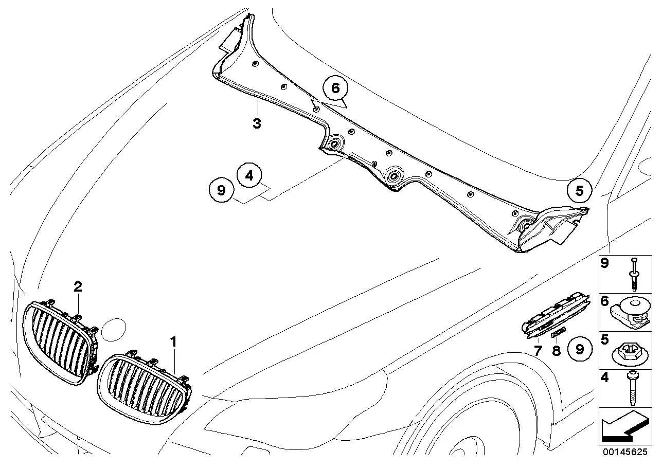 Radiator grille diagram