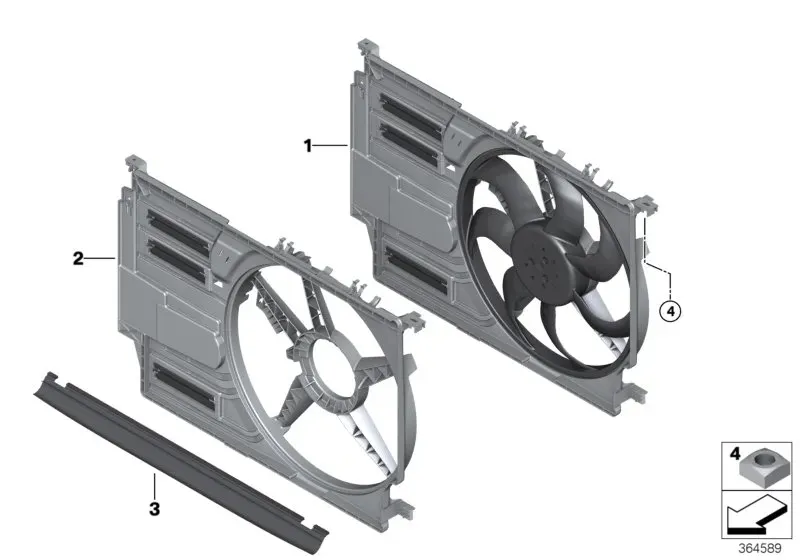 Cooling fan with shroud diagram