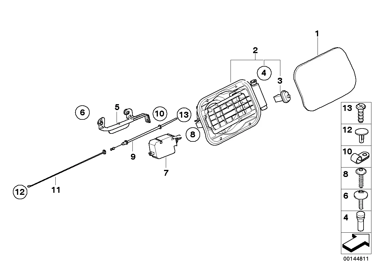 Fuel filler flap diagram