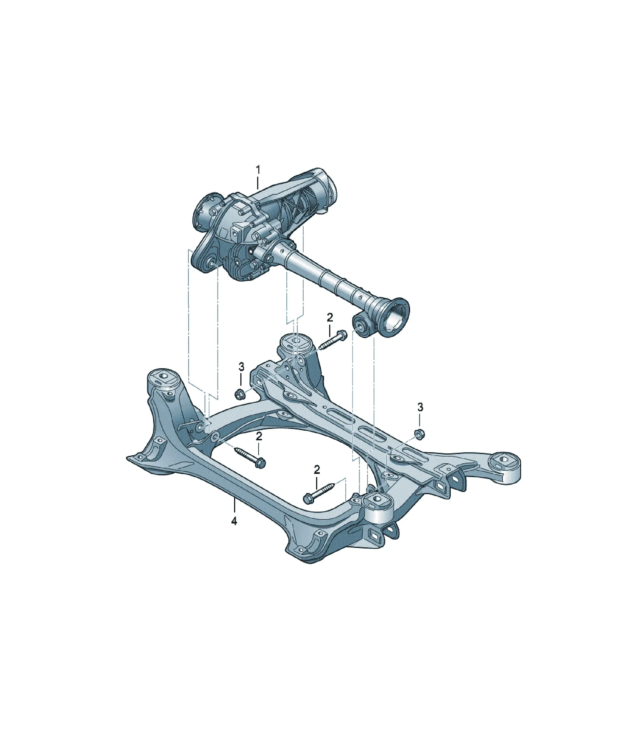 Front axle differential diagram