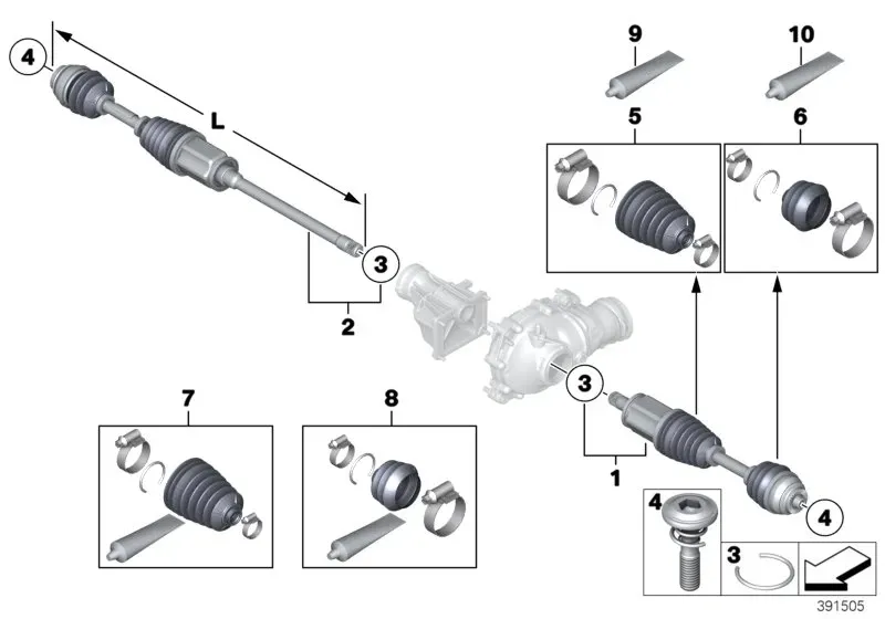 Front axle drive diagram